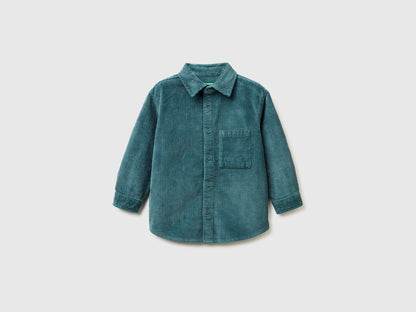 Benetton_Turquoise_Corduroy Shirt with Pocket_5IKTGQ02W_19W_01