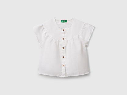 Benetton_Blouse in Linen Blend_5IPVGQ02E_101_01