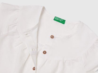 Benetton_Blouse in Linen Blend_5IPVGQ02E_101_03