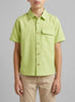 Benetton Lime Boys Short-Sleeved Linen Blend Shirt SKU: 5IPVGQ033_0M4 Image 00