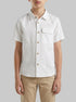 Benetton White Boys Short-Sleeved Linen Blend Shirt SKU: 5IPVGQ033_101 Image 00