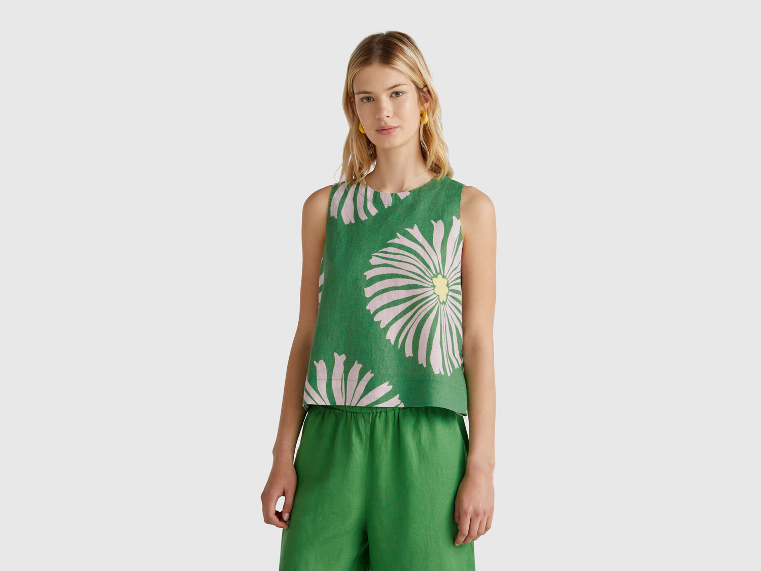Benetton_Printed Dress in Pure Linen_5KPRDQ0BU_69W_01