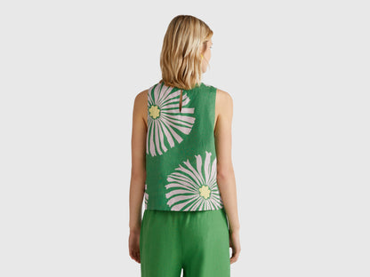 Benetton_Printed Dress in Pure Linen_5KPRDQ0BU_69W_02