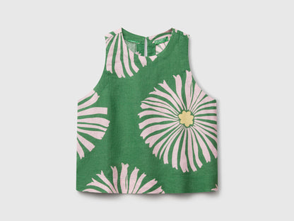 Benetton_Printed Dress in Pure Linen_5KPRDQ0BU_69W_03