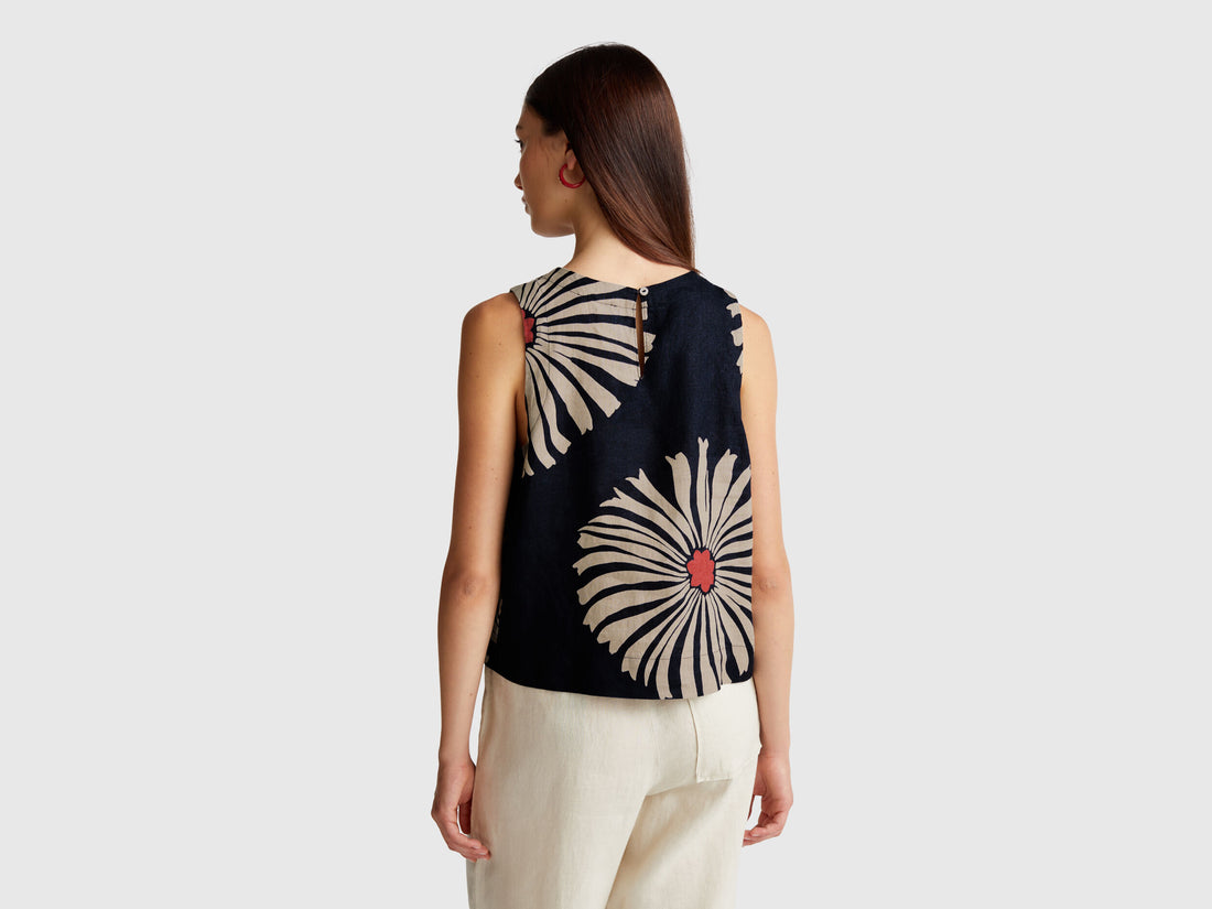 Benetton_Printed Top in Pure Linen_5KPRDQ0BU_70A_02