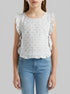 Benetton Aqua Girls Floral Blouse in Linen Blend SKU: 5NVDGQ035_68A Image 00