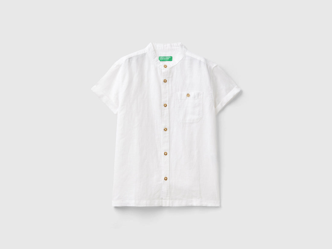 Short Sleeve Shirt In Linen Blend_5Ok4Cq02K_101_01