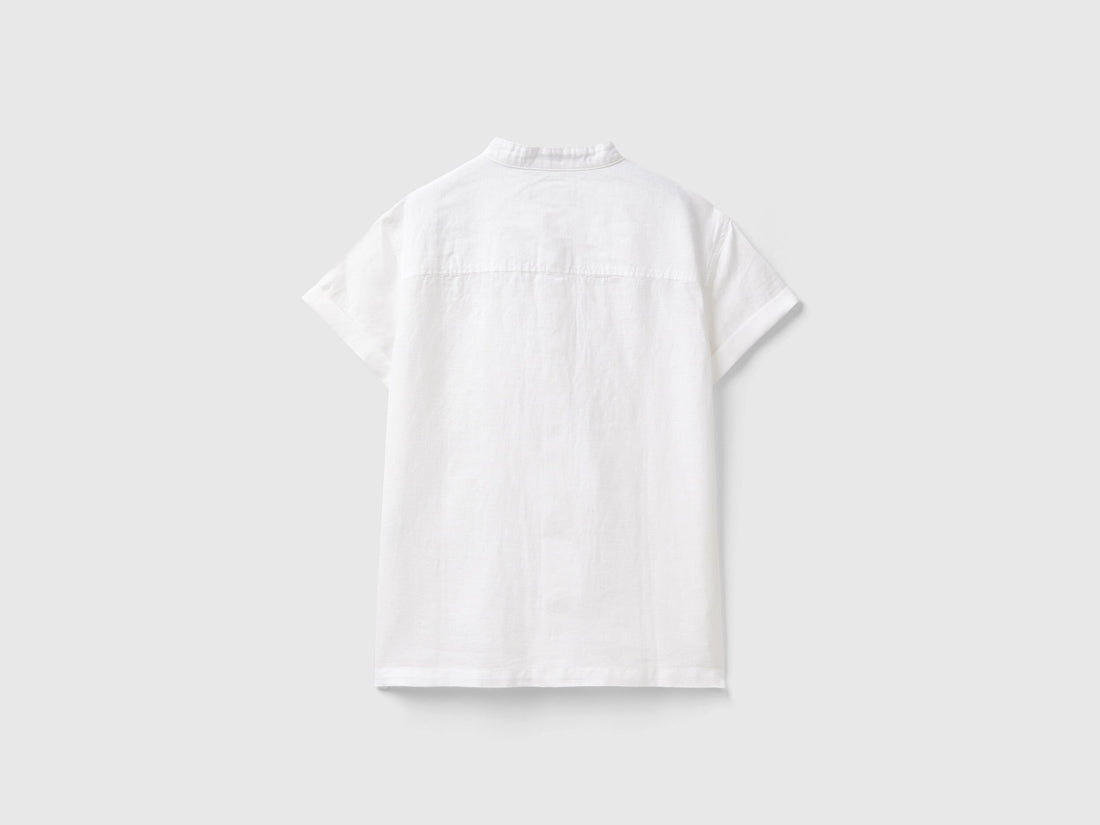 Short Sleeve Shirt In Linen Blend_5Ok4Cq02K_101_02