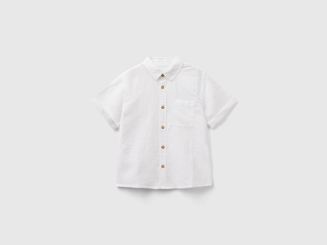 Short Sleeve Shirt In Linen Blend_5Ok4Gq01K_101_01