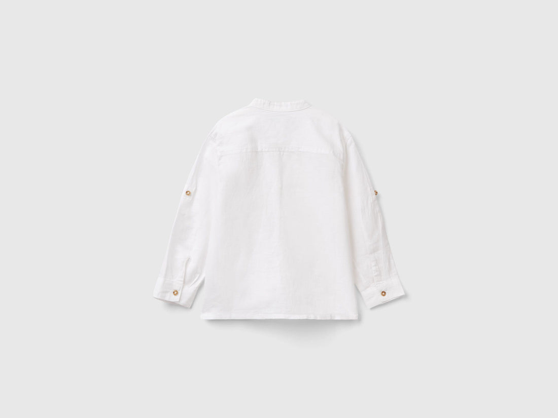 Mandarin Collar Shirt In Linen Blend_5Ok4Gq01L_101_02