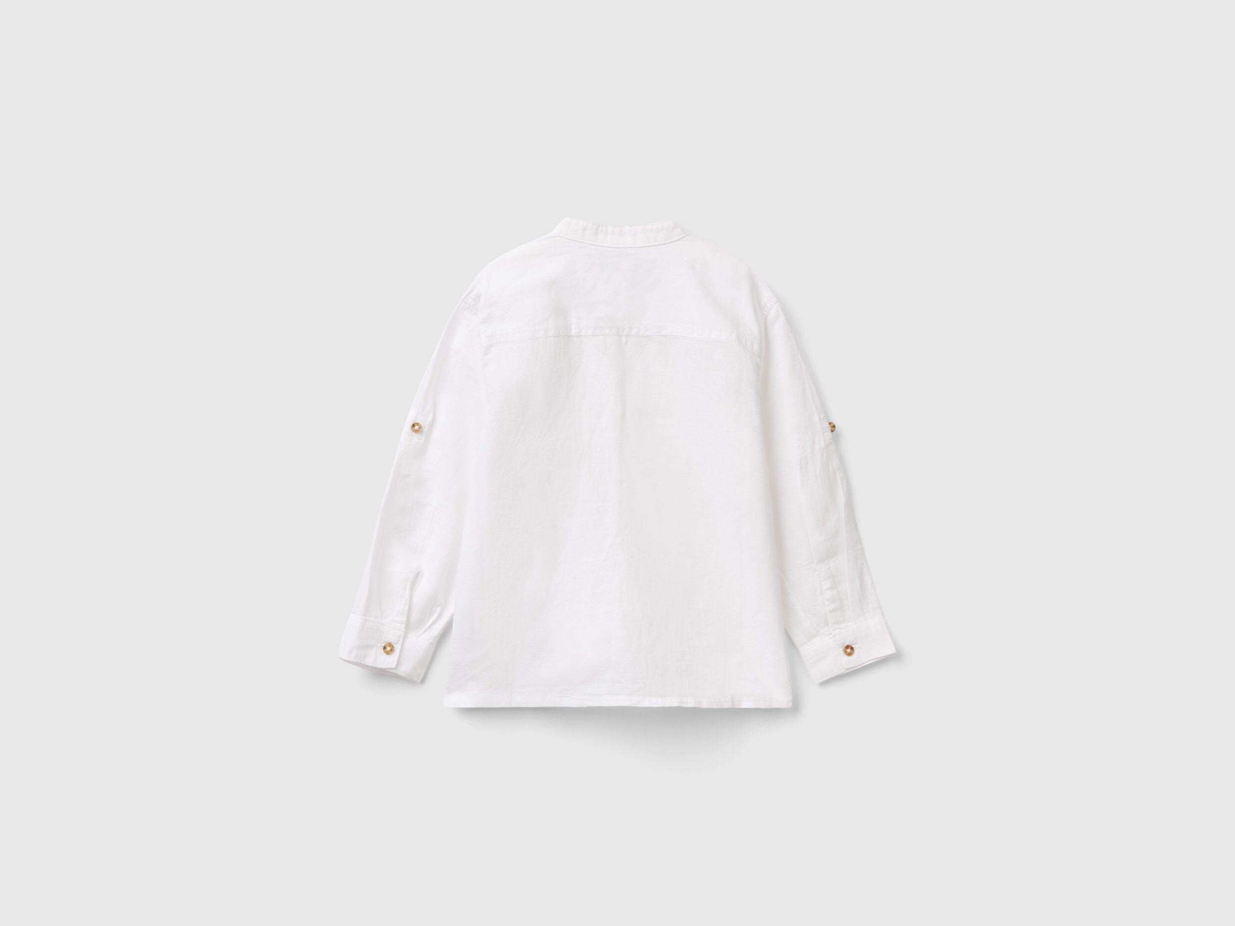 Mandarin Collar Shirt In Linen Blend_5Ok4Gq01L_101_02