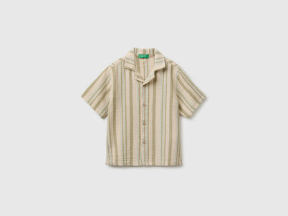 Benetton Multi-Color Boys Oversized Striped Shirt SKU: 5OZ3CQ050_901 Image 01