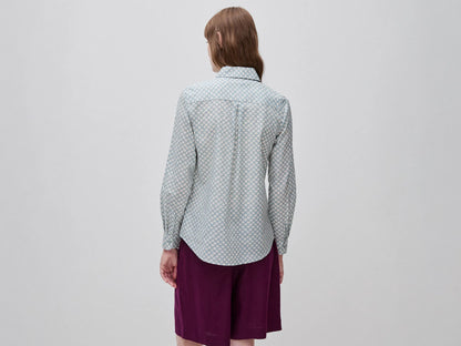 Benetton Light Gray Women Long-Sleeved Patterned Shirt SKU: 5Q6SDQ0AY_60J Image 02