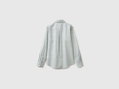 Benetton Light Gray Women Long-Sleeved Patterned Shirt SKU: 5Q6SDQ0AY_60J Image 06