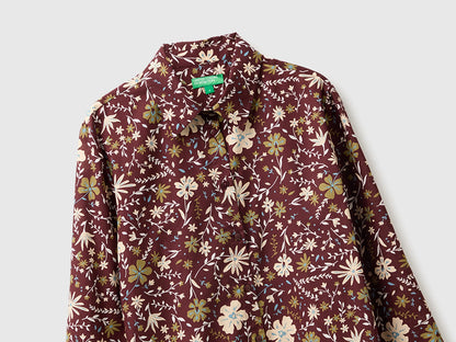 Benetton Brown Women Long-Sleeved Patterned Shirt SKU: 5Q6SDQ0AY_61F Image 03