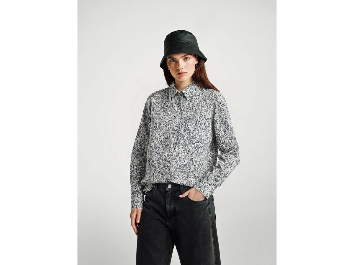 Benetton Black Women Patterned Shirt in Lightweight Cotton SKU: 5Q6SDQ0AY_62E Image 03
