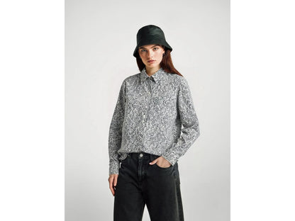 Benetton Black Women Patterned Shirt in Lightweight Cotton SKU: 5Q6SDQ0AY_62E Image 03