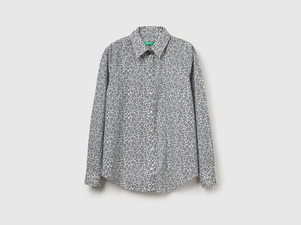 Benetton Black Women Patterned Shirt in Lightweight Cotton SKU: 5Q6SDQ0AY_62E Image 05