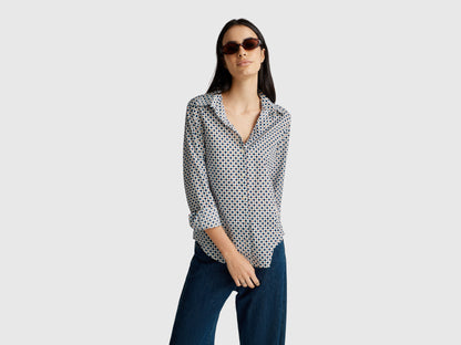 Beneton_Patterned Shirt in Lightweight Cotton_5Q6SDQ0AY_62G_01