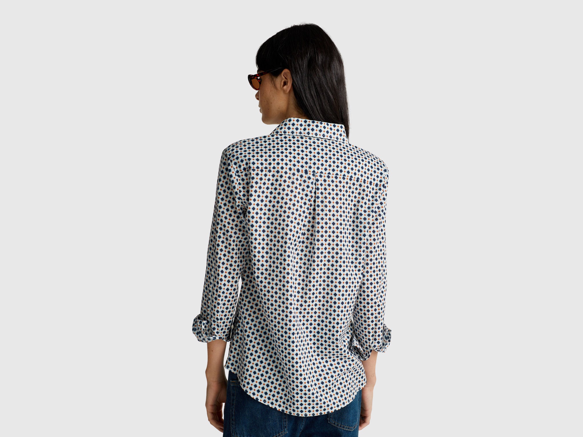 Beneton_Patterned Shirt in Lightweight Cotton_5Q6SDQ0AY_62G_03