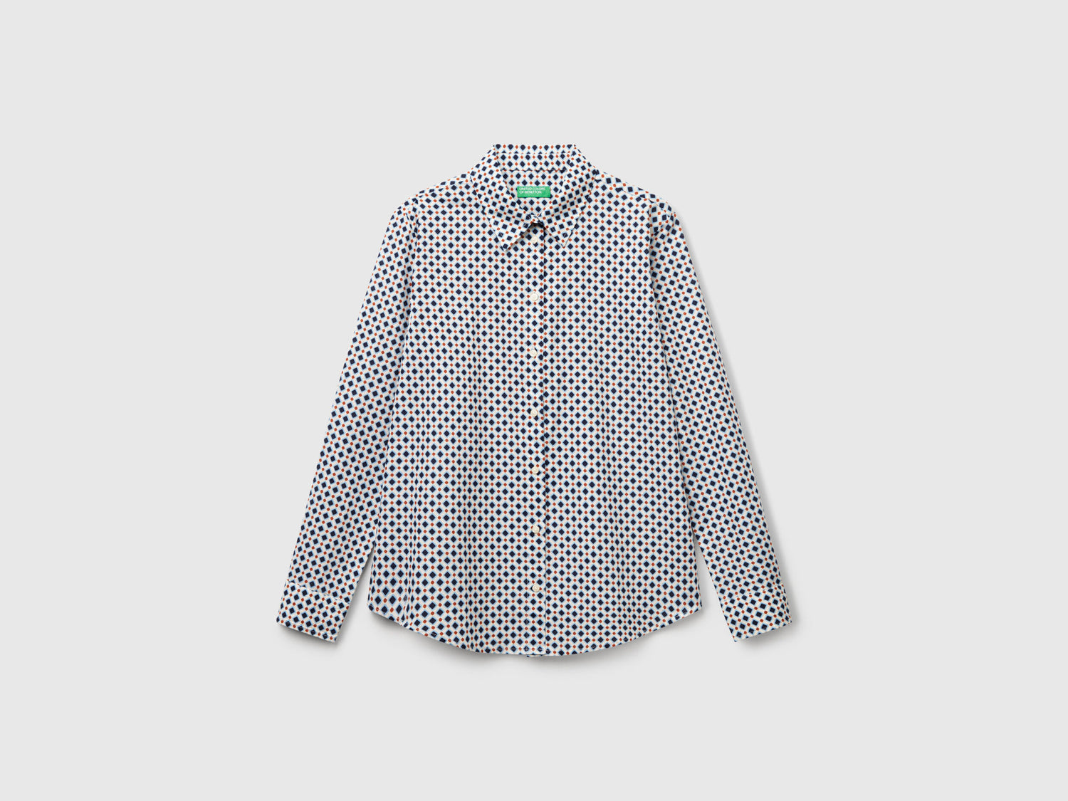 Beneton_Patterned Shirt in Lightweight Cotton_5Q6SDQ0AY_62G_04