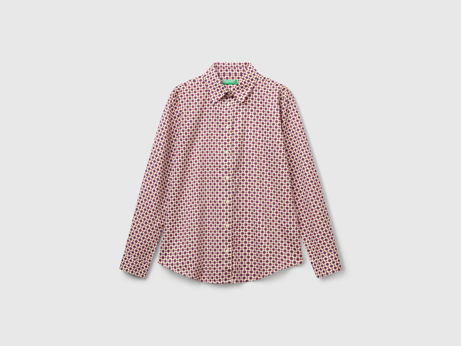 Benetton_Multi-Color_Patterned Shirt in Lightweight Cotton_5Q6SDQ0AY_62H_04