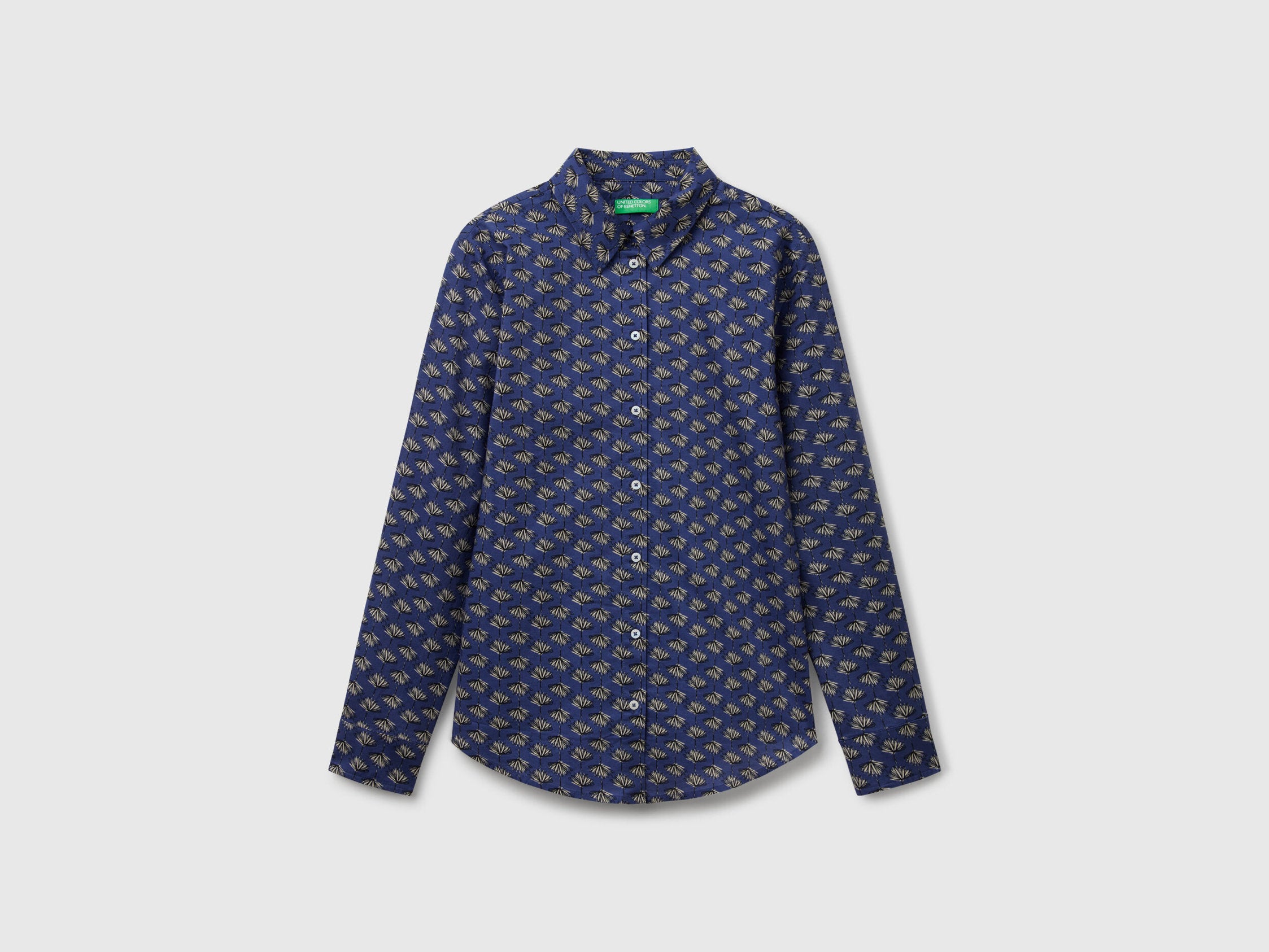 Benetton_Patterned Dark Blue Shirt_5Q6SDQ0AY_65Z_04
