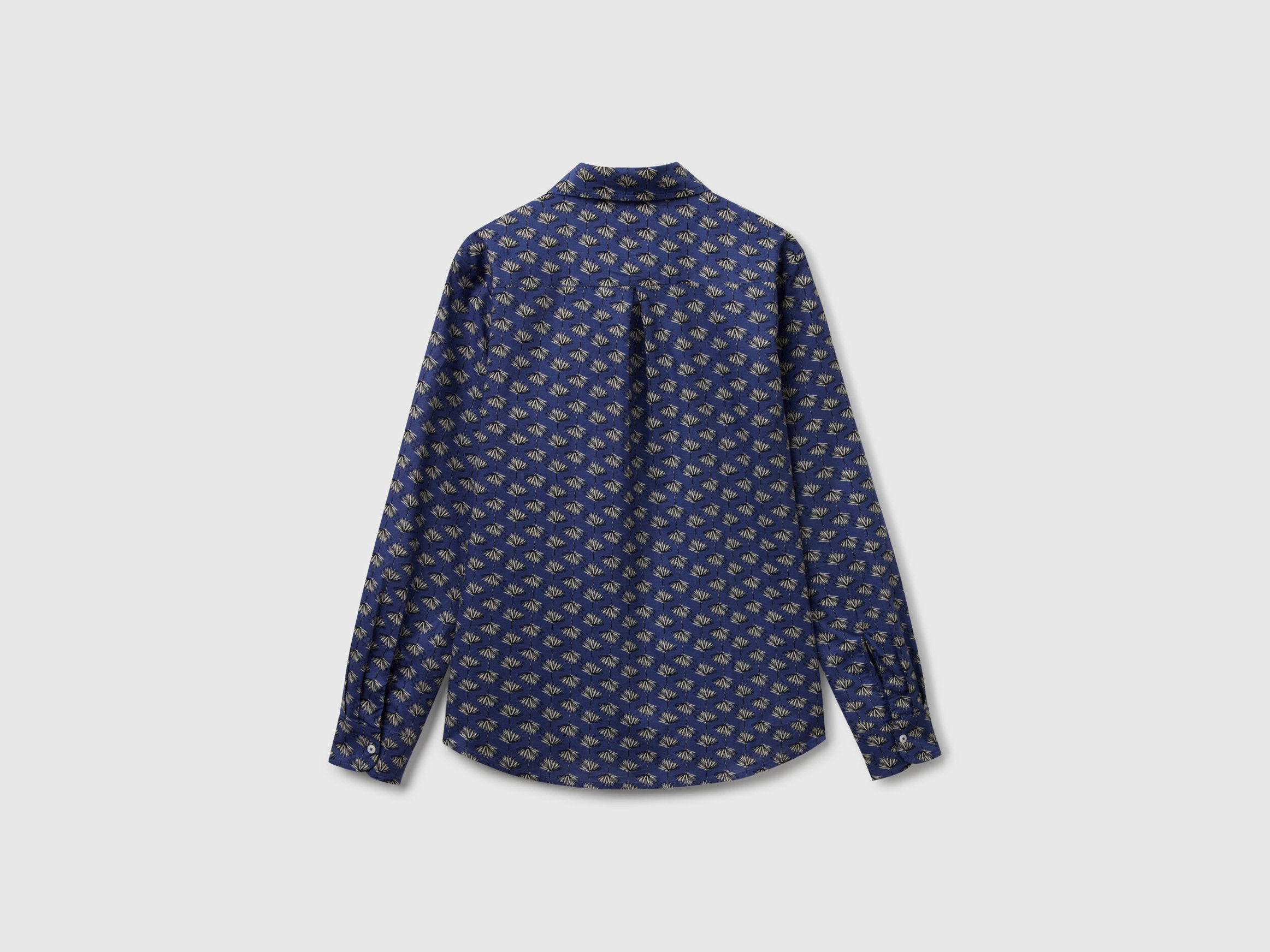 Benetton_Patterned Dark Blue Shirt_5Q6SDQ0AY_65Z_05