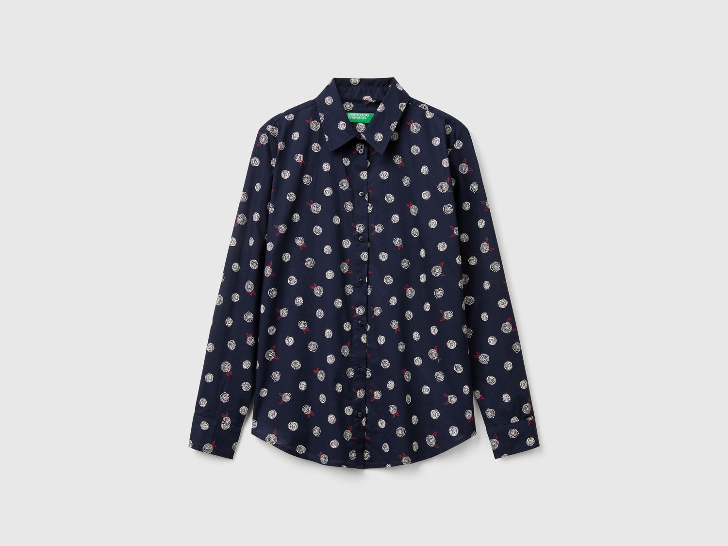 Benetton_Multi-Color_Patterned Shirt in Lightweight Cotton_5Q6SDQ0AY_66N_05