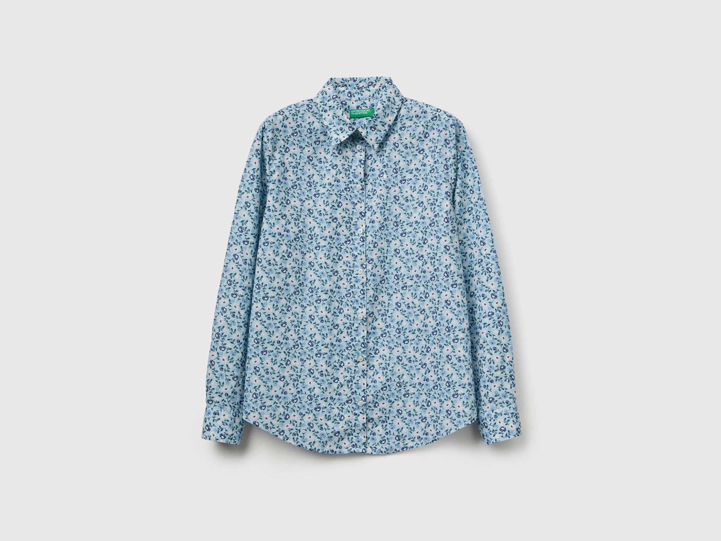 Benetton_Multi-Color_Patterned Shirt in Lightweight Cotton_5Q6SDQ0AY_67A_05