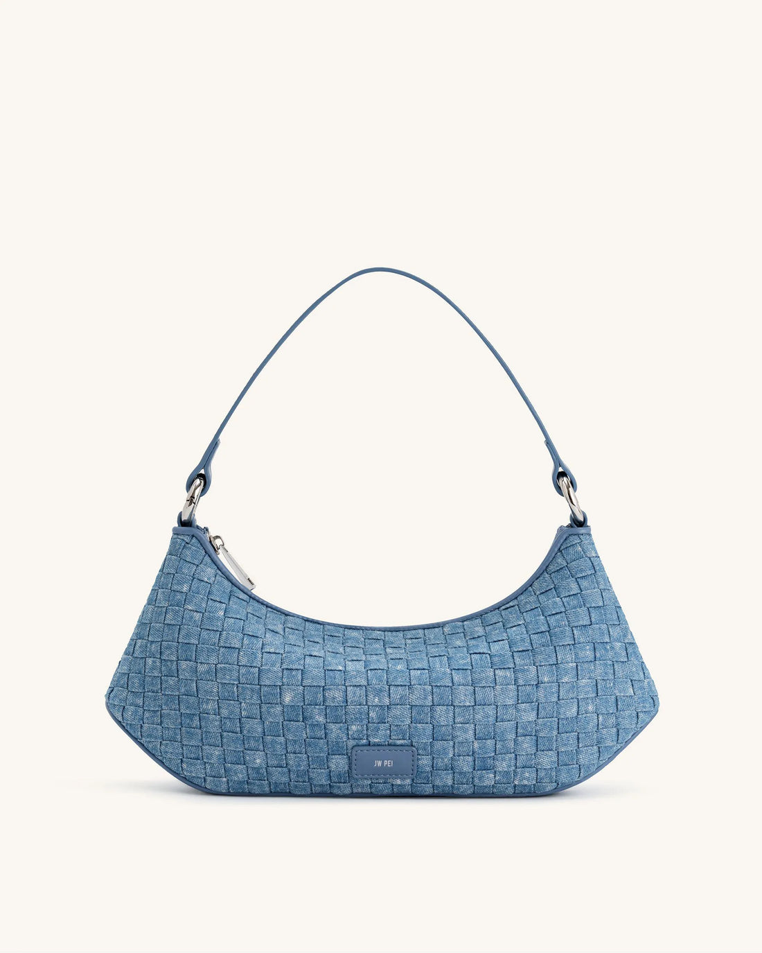 JW PEI Blue Denim Weave  Lily Shoulder Bag  SKU: 5S24-51_Blue Denim Weave Image 01