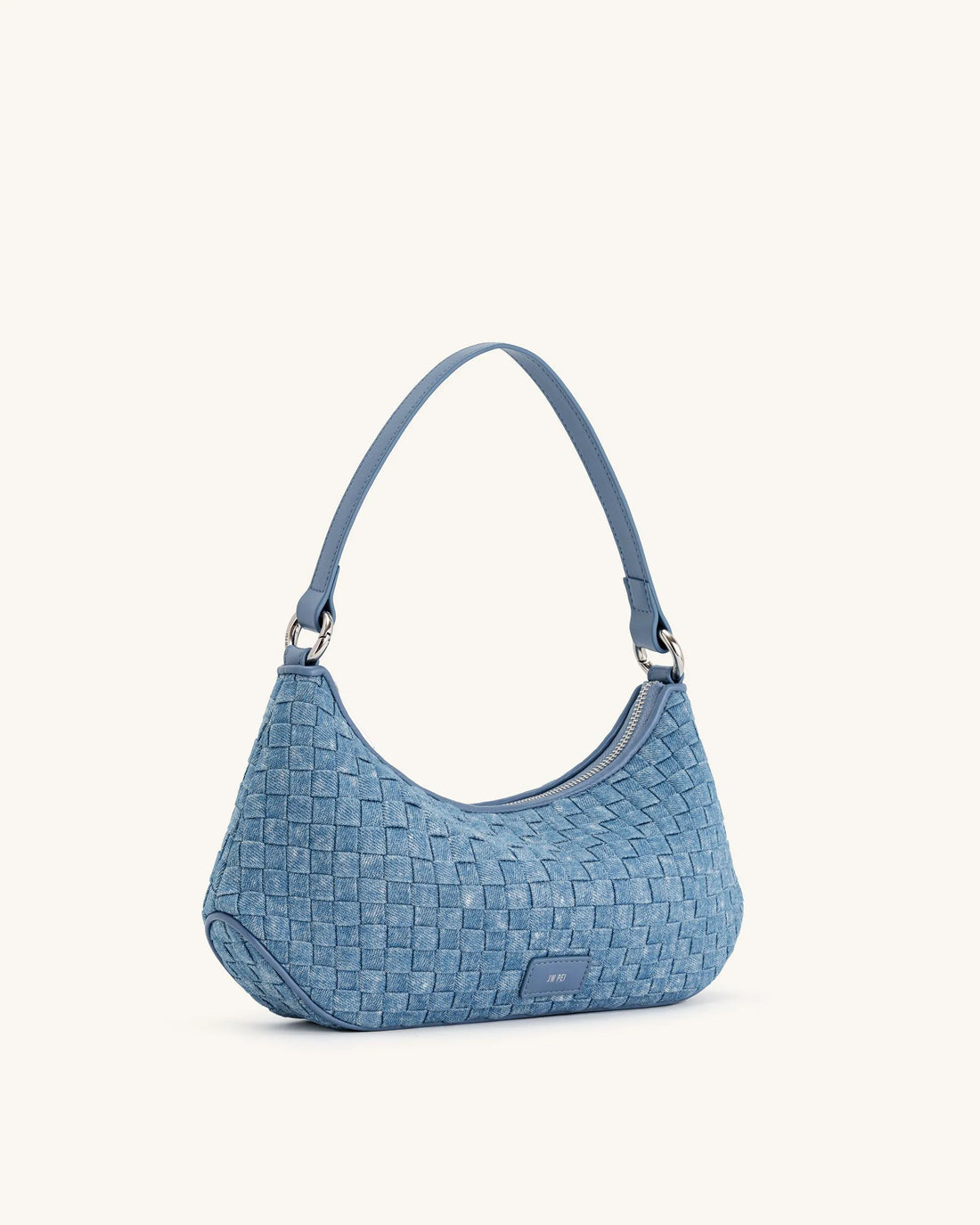 JW PEI Blue Denim Weave  Lily Shoulder Bag  SKU: 5S24-51_Blue Denim Weave Image 02