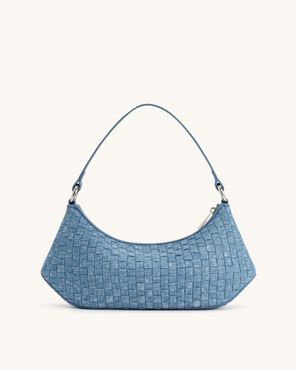 JW PEI Blue Denim Weave  Lily Shoulder Bag  SKU: 5S24-51_Blue Denim Weave Image 03