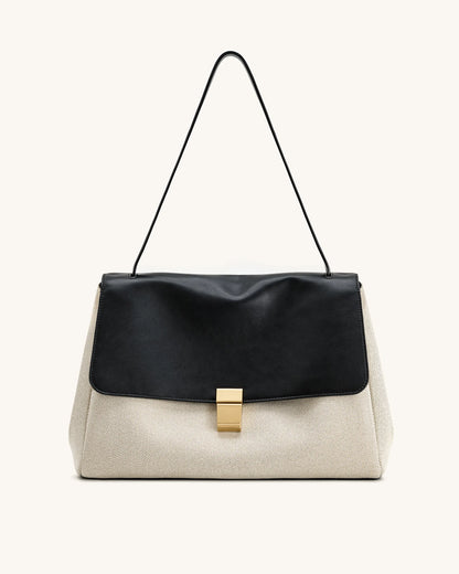 JW PEI Black Canvas  Hilary Shoulder Bag  SKU: 5S258-11_Black Canvas Image 01