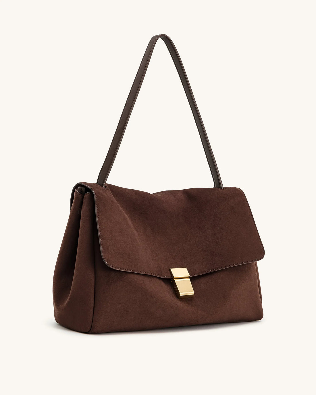 JW PEI Dark Brown Women Hilary Faux Suede Shoulder Bag - Dark Brown SKU: 5S258-34_Dark Brown Image 02