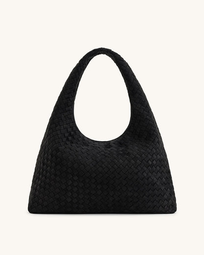 JW PEI_Black_Iaura Faux Suede Woven Shoulder Bag_5S286-1_Black_01