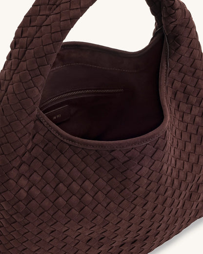 JW PEI_Dark Brown_Iaura Faux Suede Woven Shoulder Bag_5S286-3_Dark Brown_04