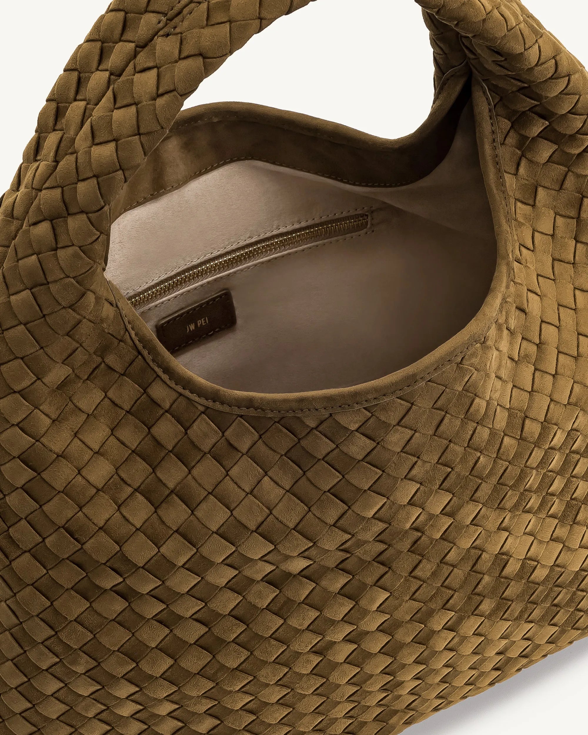 JW PEI_Olive Green_Iaura Faux Suede Woven Shoulder Bag_5S286-7_Olive Green_04
