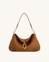 JW PEI Brown Women Jayla Faux Suede Metal Pendant Embellished Shoulder Bag - Brown SKU: 5S299-32_Brown Image 01