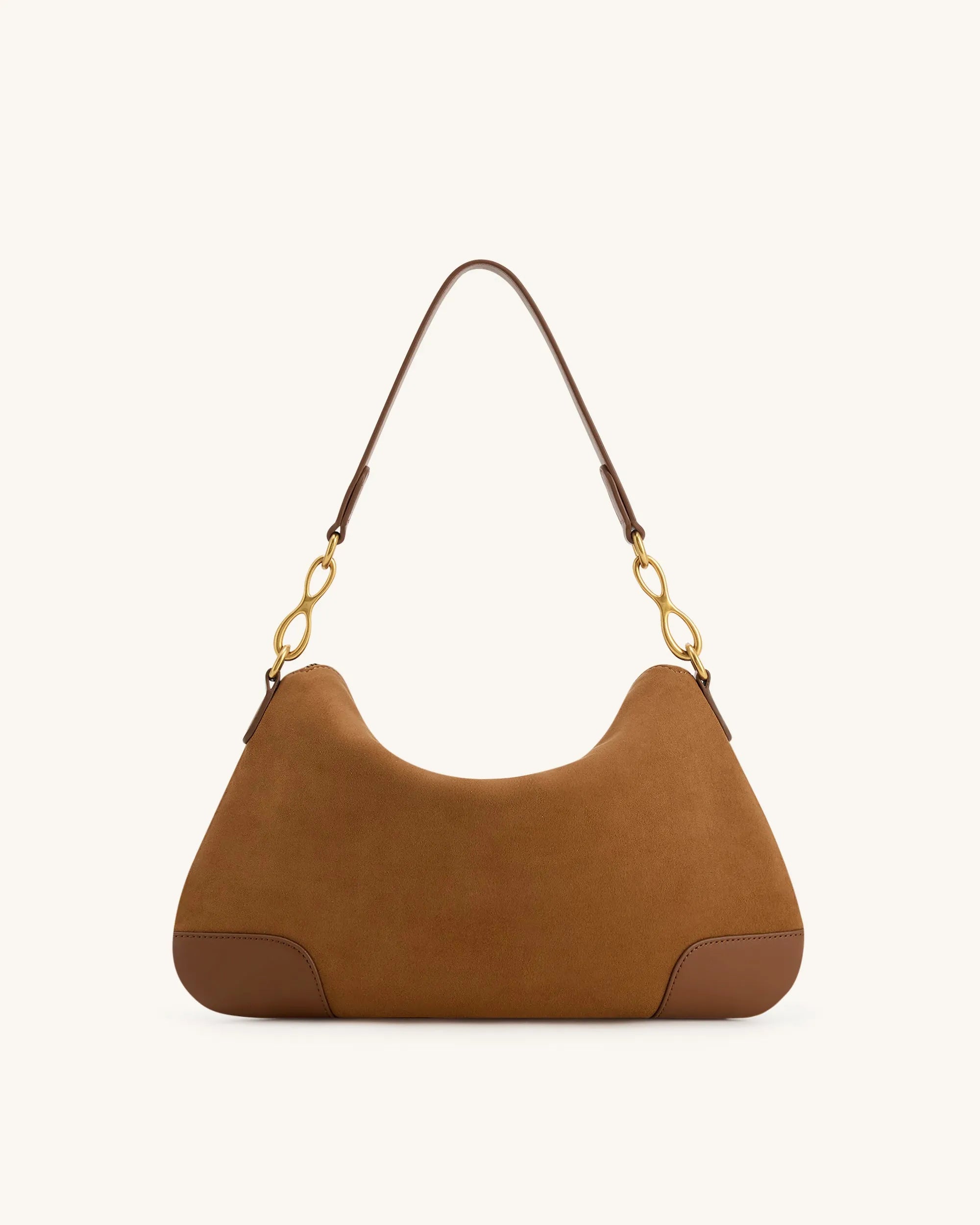 JW PEI Brown Women Jayla Faux Suede Metal Pendant Embellished Shoulder Bag - Brown SKU: 5S299-32_Brown Image 03
