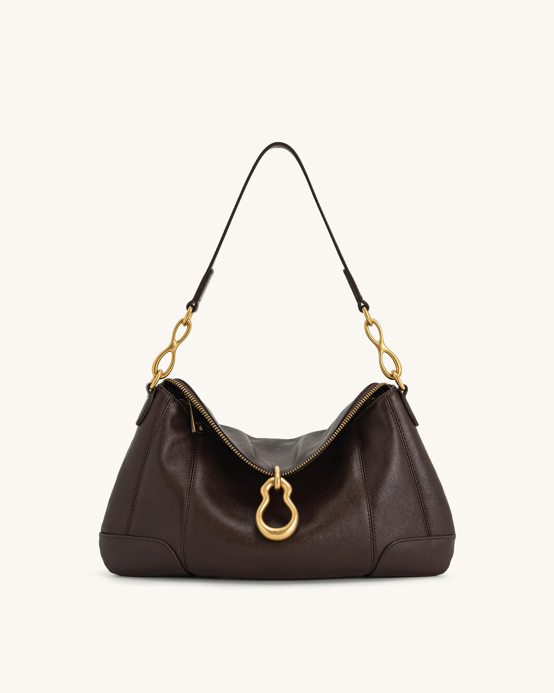 JW PEI_Dark Brown_Jayla Metal Pendant Embellished Shoulder Bags_5S299-3_Dark Brown_01