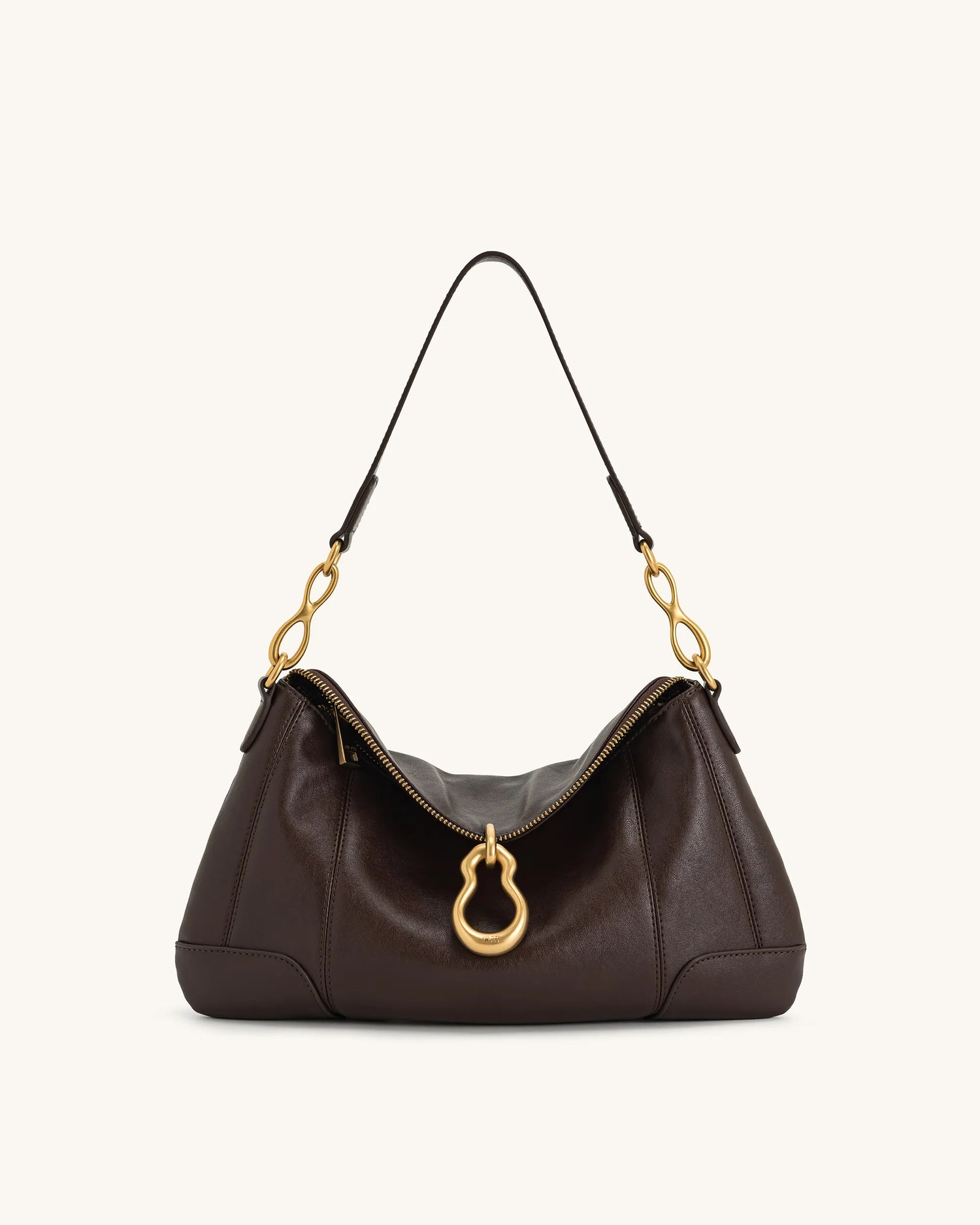 JW PEI_Dark Brown_Jayla Metal Pendant Embellished Shoulder Bags_5S299-3_Dark Brown_01