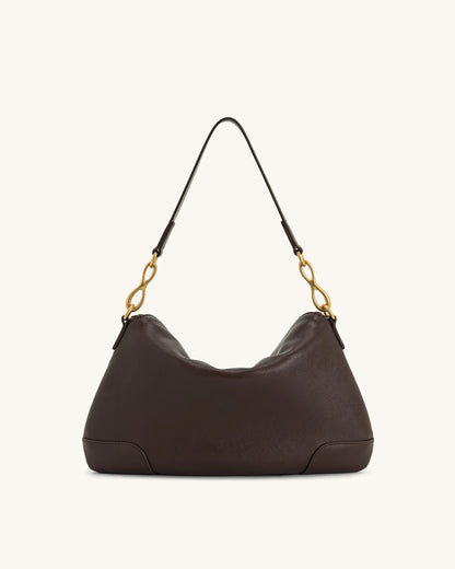 JW PEI_Dark Brown_Jayla Metal Pendant Embellished Shoulder Bags_5S299-3_Dark Brown_02