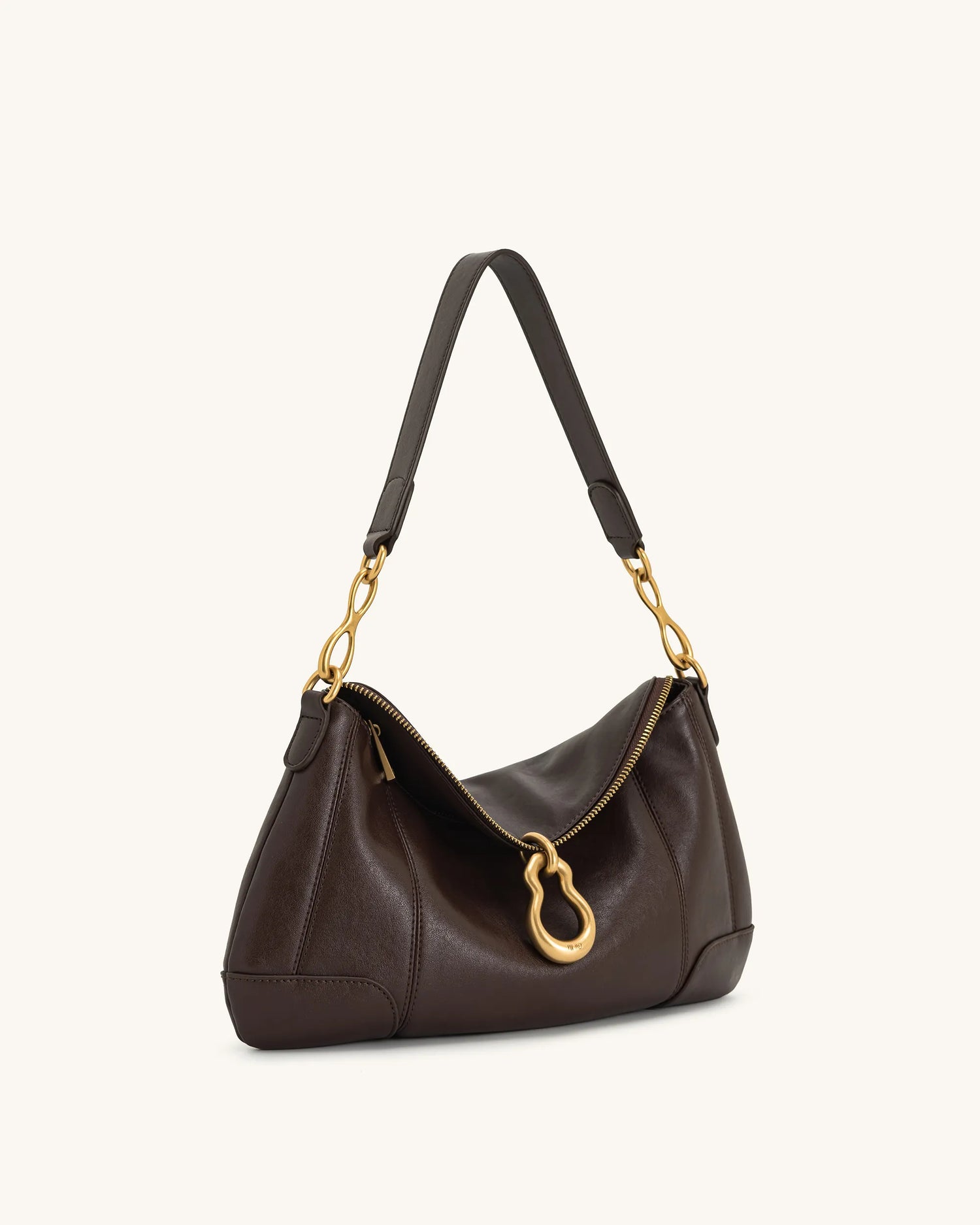 JW PEI_Dark Brown_Jayla Metal Pendant Embellished Shoulder Bags_5S299-3_Dark Brown_03