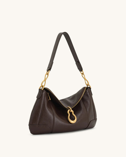JW PEI_Dark Brown_Jayla Metal Pendant Embellished Shoulder Bags_5S299-3_Dark Brown_03