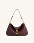 JW PEI Deep Burgundy Women Jayla Metal Pendant Embellished Shoulder Bag  SKU: 5S299-41_Deep Burgundy Image 01