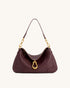 JW PEI Deep Burgundy Women Jayla Metal Pendant Embellished Shoulder Bag - Deep Burgundy SKU: 5S299-4_Deep Burgundy Image 01