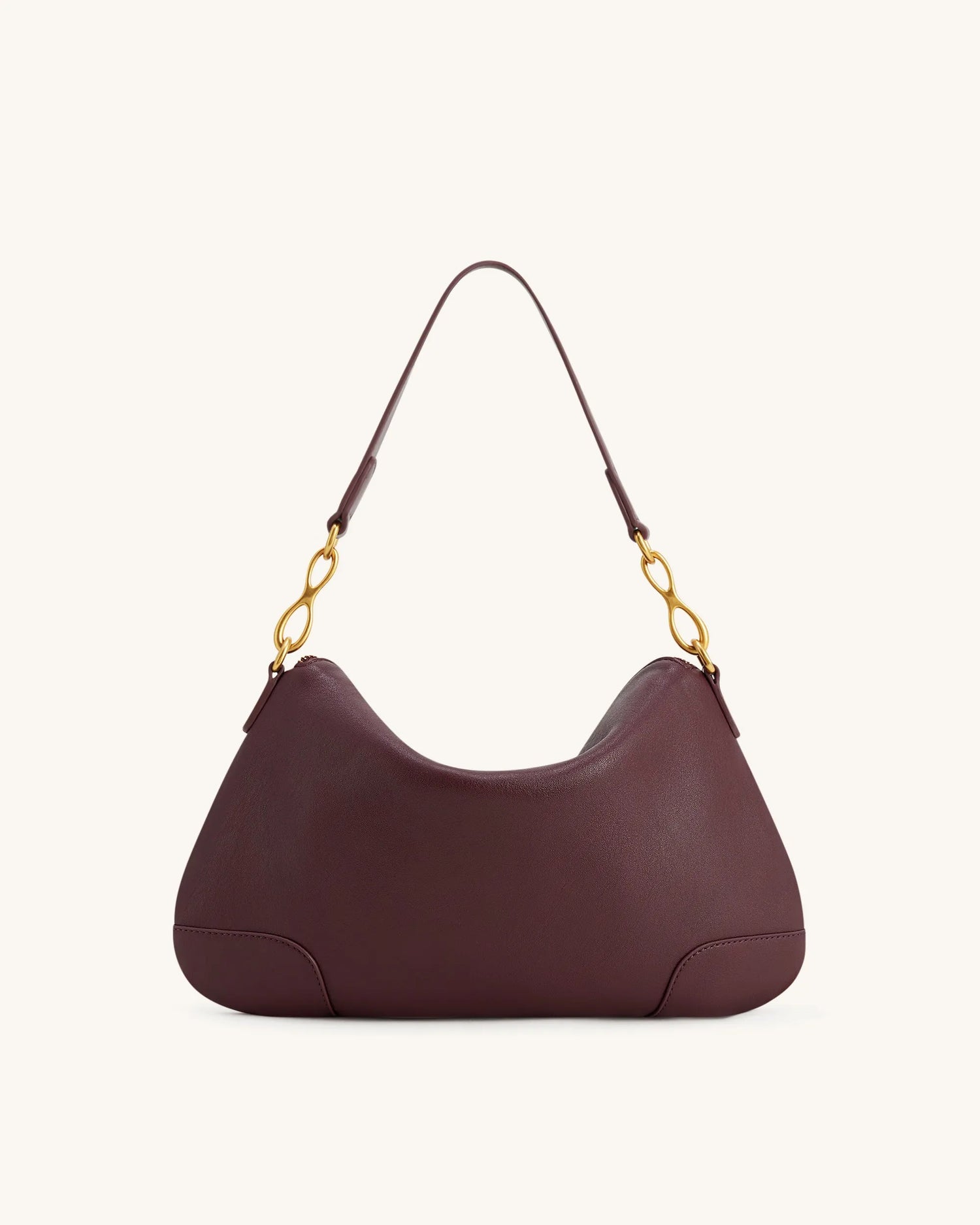 JW PEI Deep Burgundy Women Jayla Metal Pendant Embellished Shoulder Bag - Deep Burgundy SKU: 5S299-4_Deep Burgundy Image 03