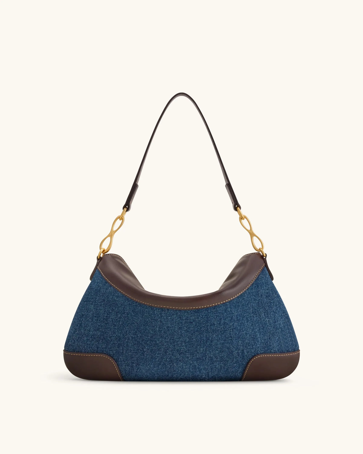JW Pei Blue Denim Women Jayla Metal Pendant Embellished Shoulder Bag SKU: 5S299-5_Blue Denim Image 03