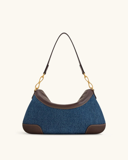 JW Pei Blue Denim Women Jayla Metal Pendant Embellished Shoulder Bag SKU: 5S299-5_Blue Denim Image 03